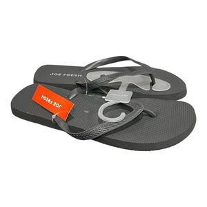 Joe Fresh Flip Flop Sandals Mens Size 9 Gray Beach Shoes Summer Lightweight